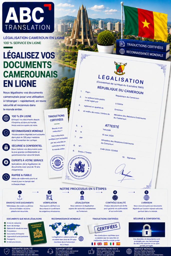Légalisation Cameroun en ligne