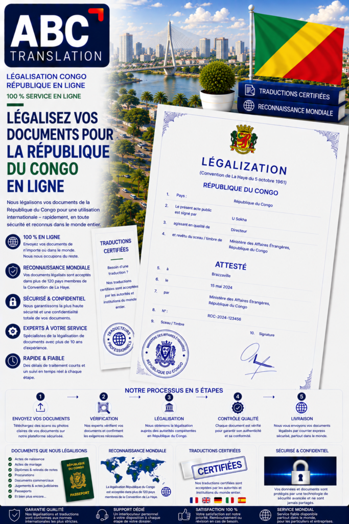 Légalisation République du Congo en ligne