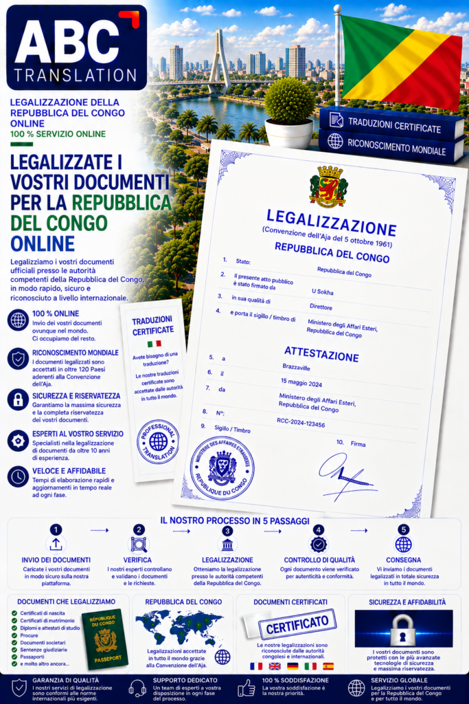 Legalizzazione Repubblica del Congo Online