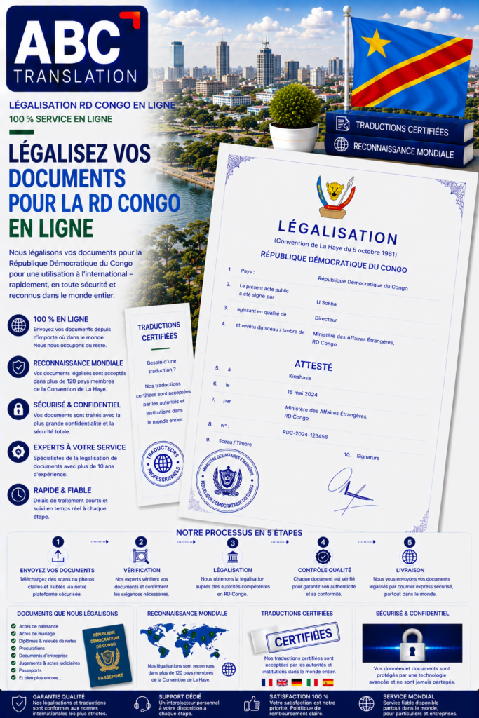 Légalisation RD Congo en ligne
