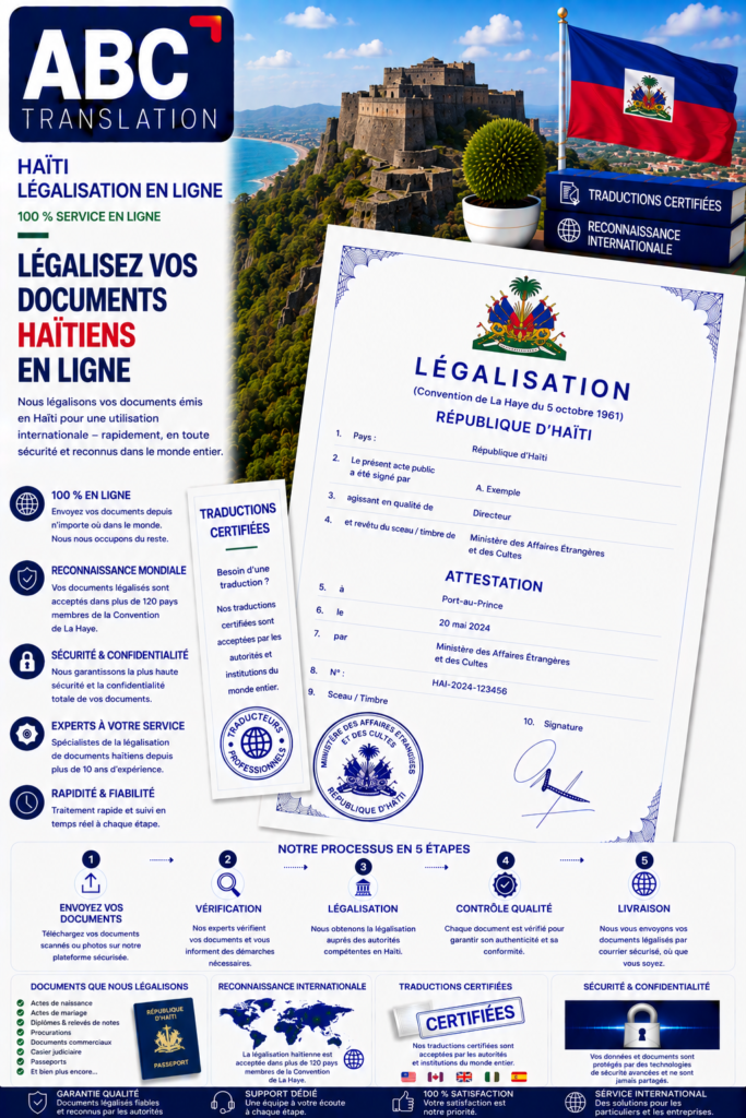 Légalisation Haïti en ligne