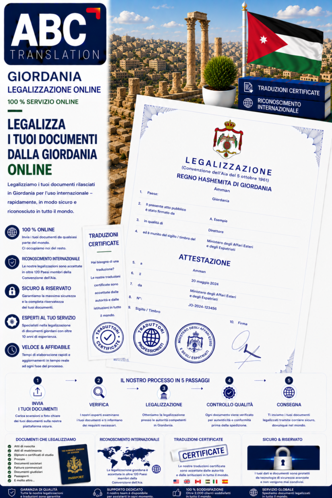 Legalizzazione Giordania Online