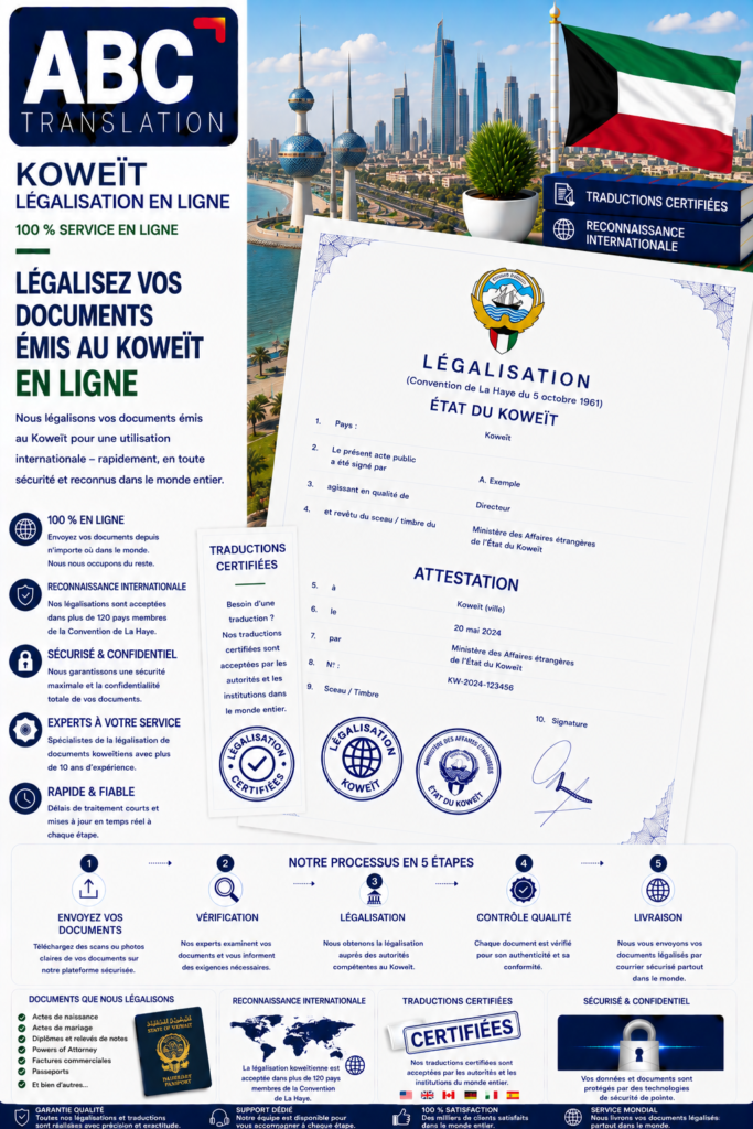 Légalisation Koweït en ligne