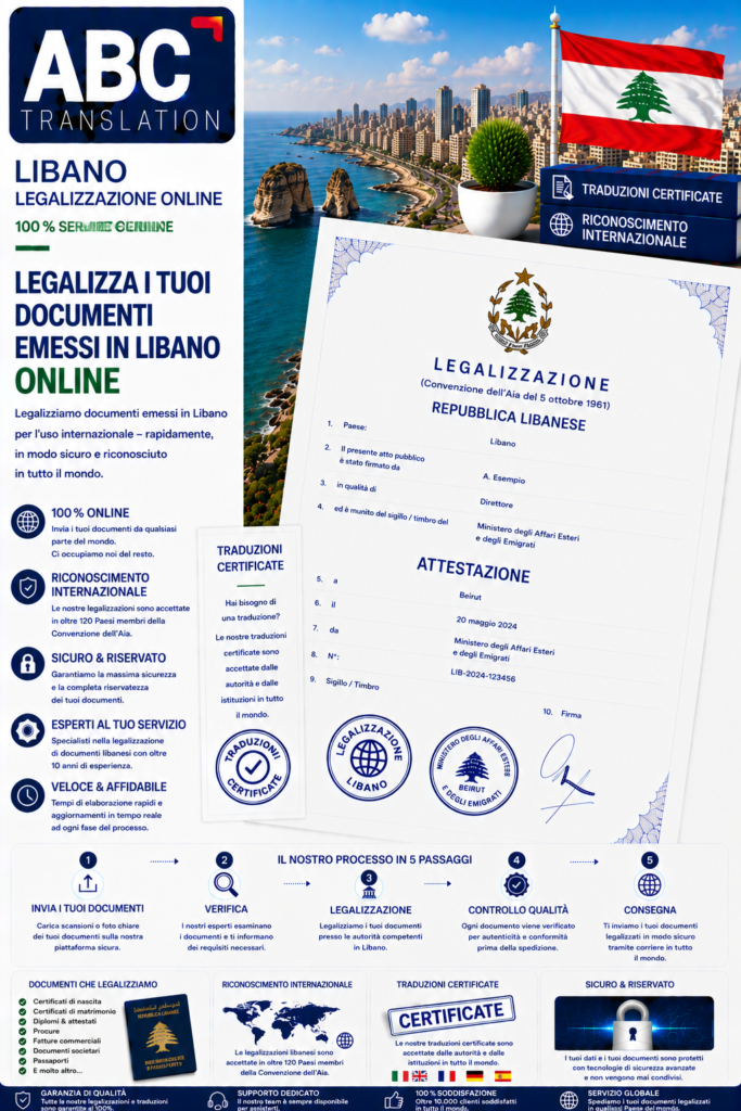 Legalizzazione Libano Online