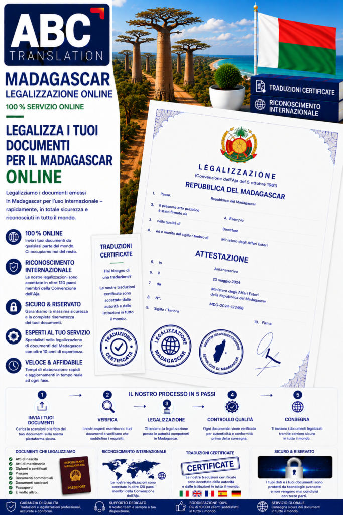 Legalizzazione Madagascar Online