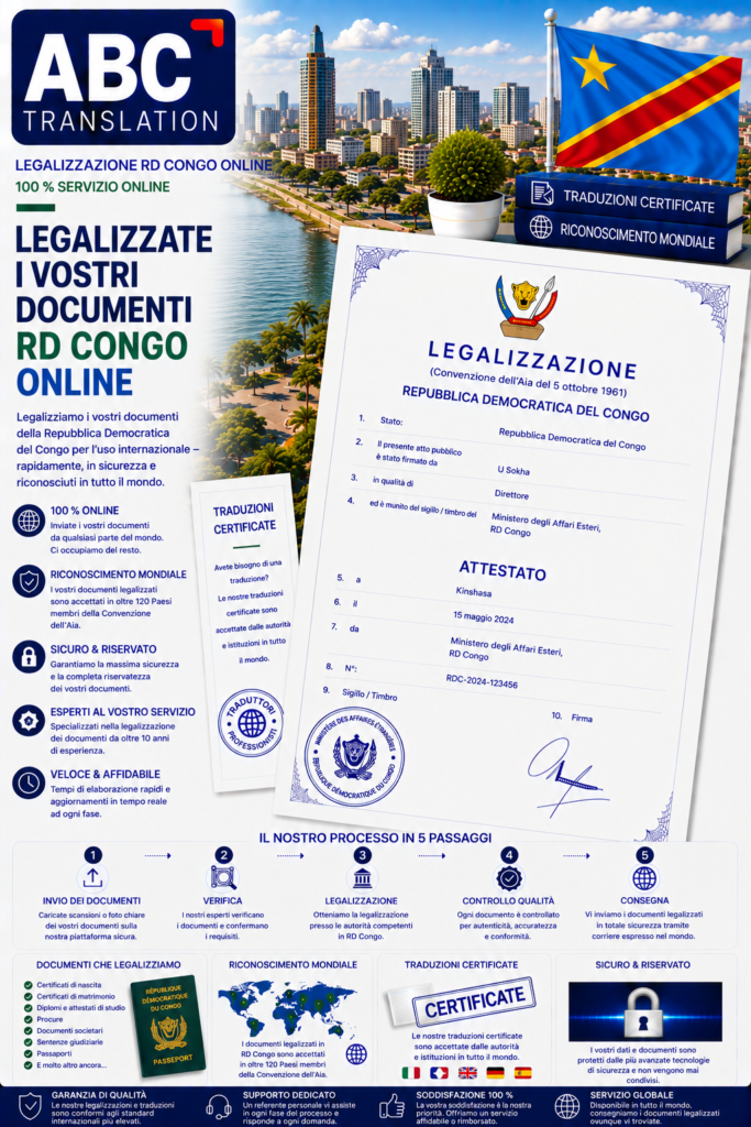 Legalizzazione RD Congo Online
