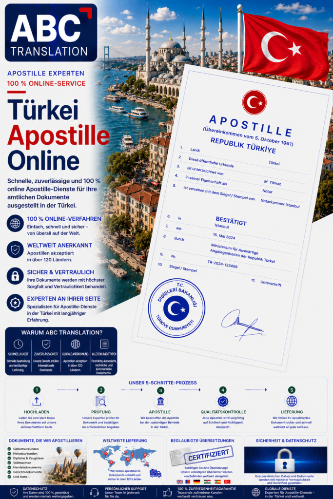 Türkei Apostille Online