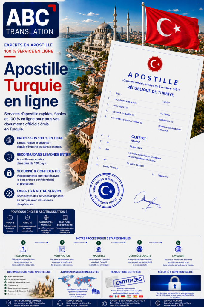 Apostille Turquie en ligne