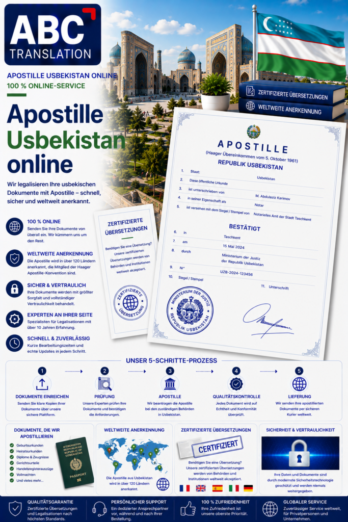 Usbekistan Apostille Online
