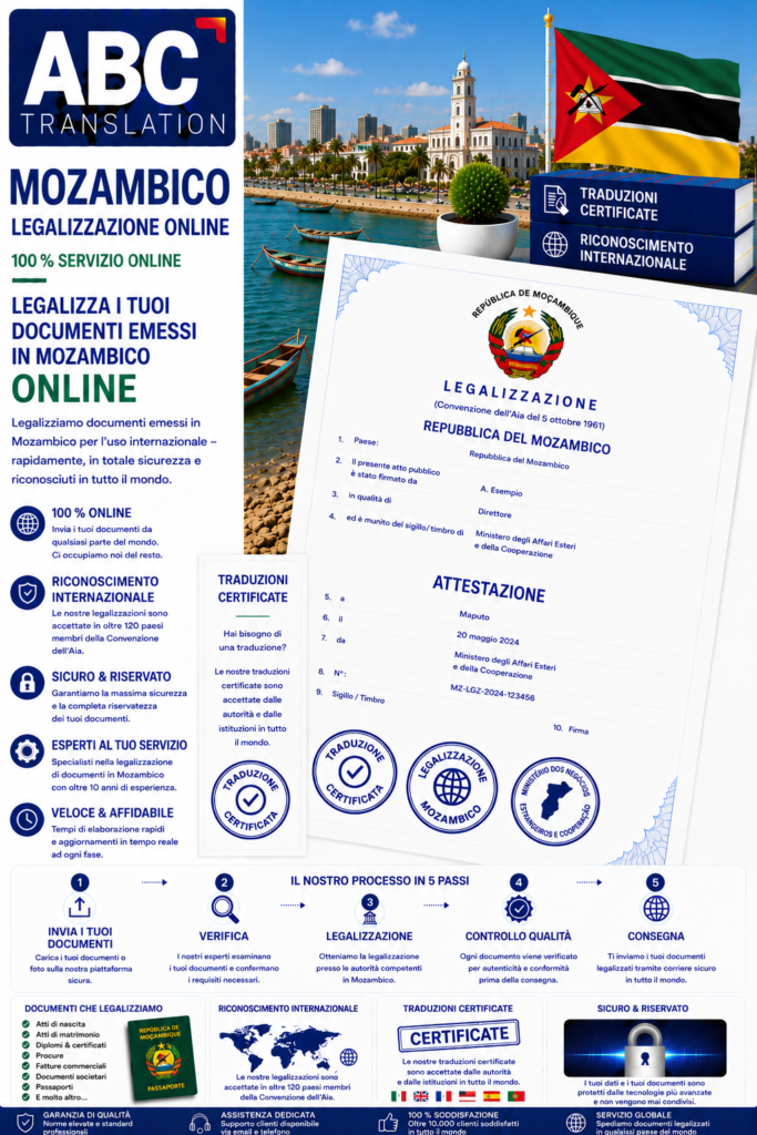 Legalizzazione Mozambico Online