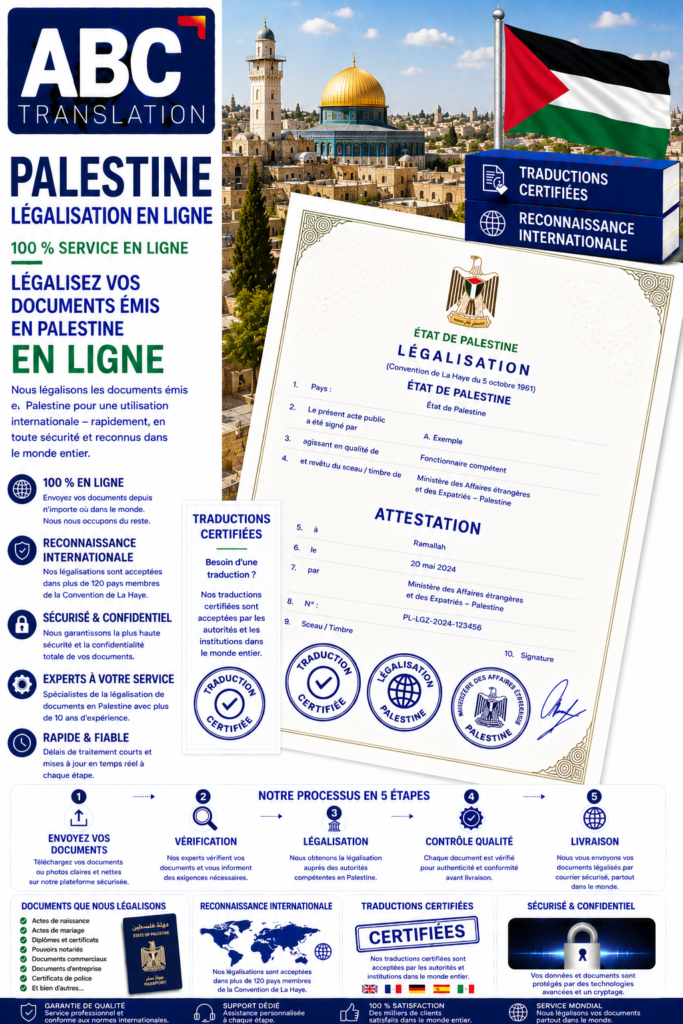 Légalisation Palestine en ligne
