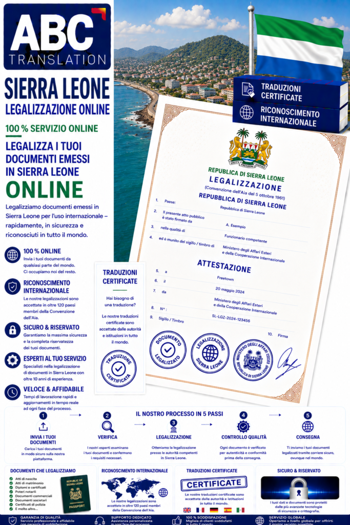 Legalizzazione Sierra Leone Online