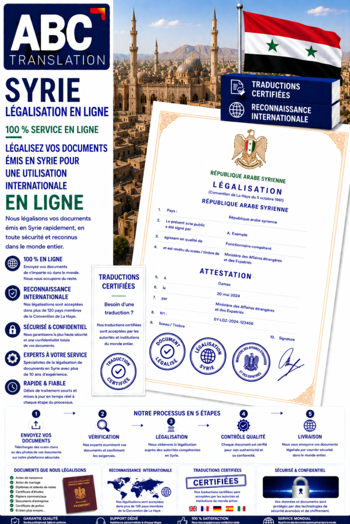 Légalisation Syrie en ligne