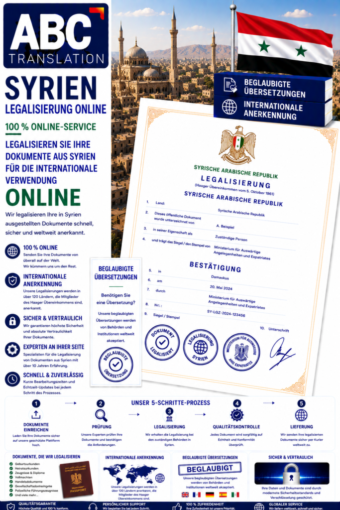 Syrien Legalisierung Online