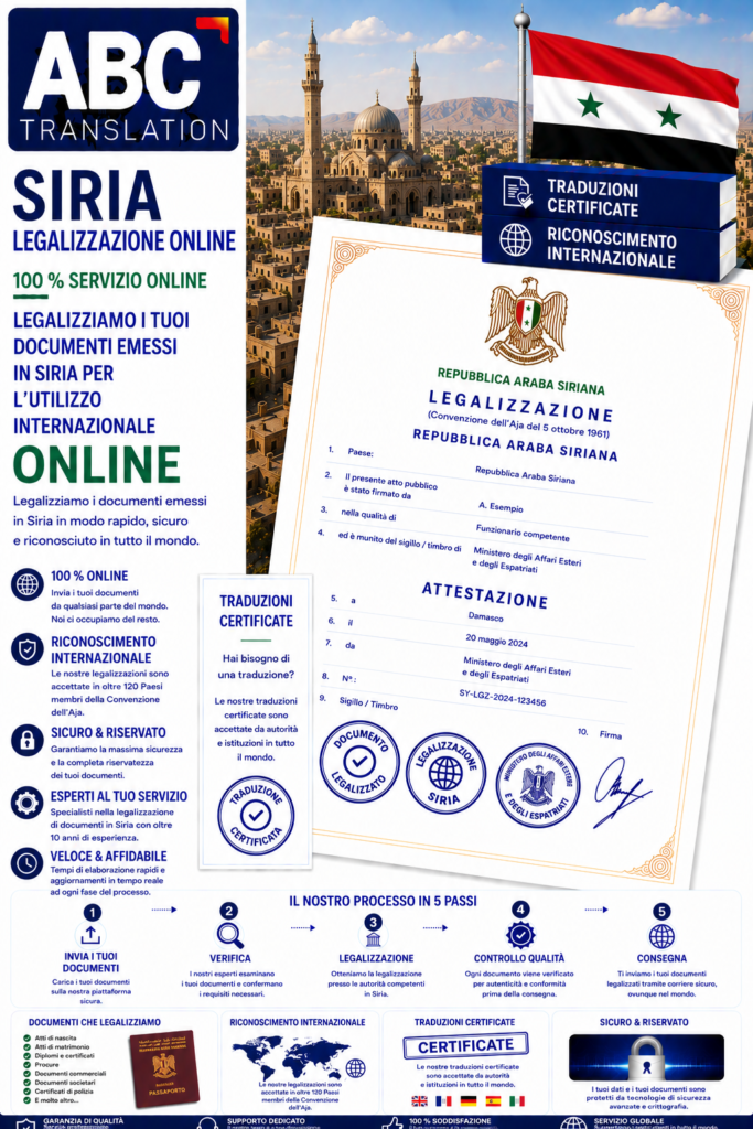 Legalizzazione Siria Online