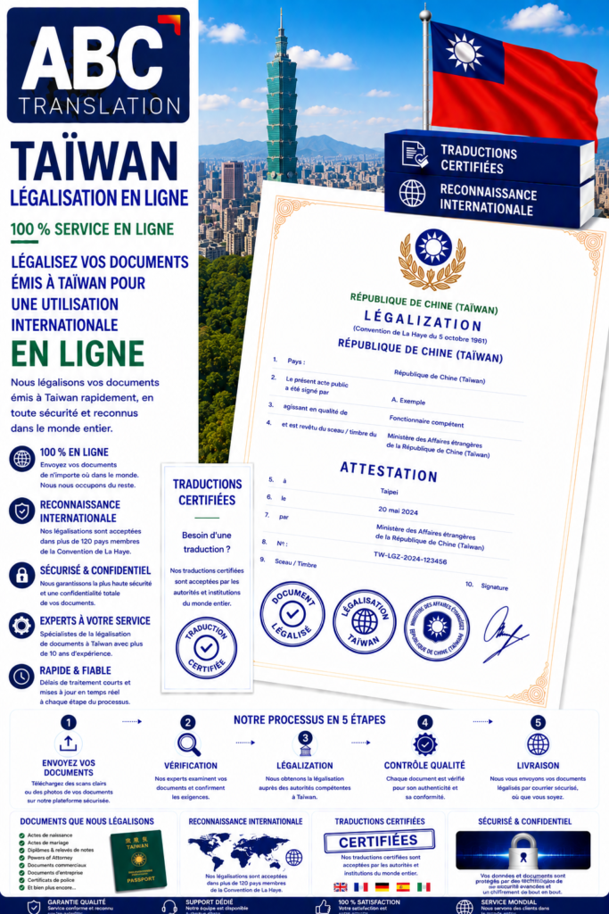 Légalisation Taïwan en ligne