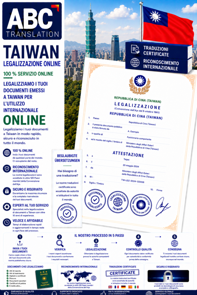 Legalizzazione Taiwan Online