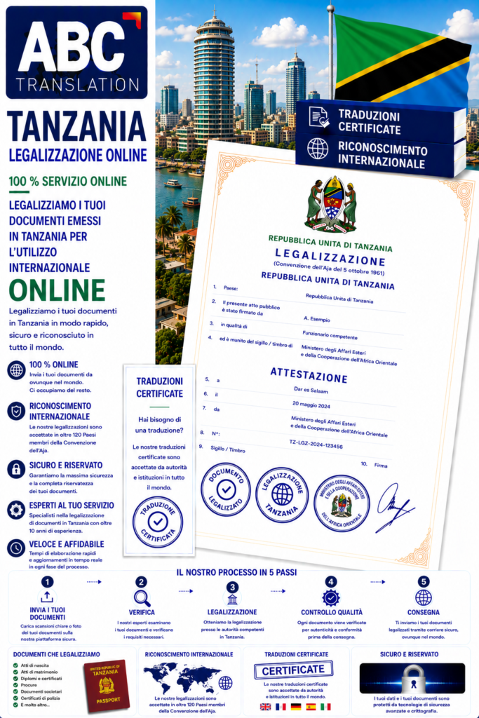Legalizzazione Tanzania Online