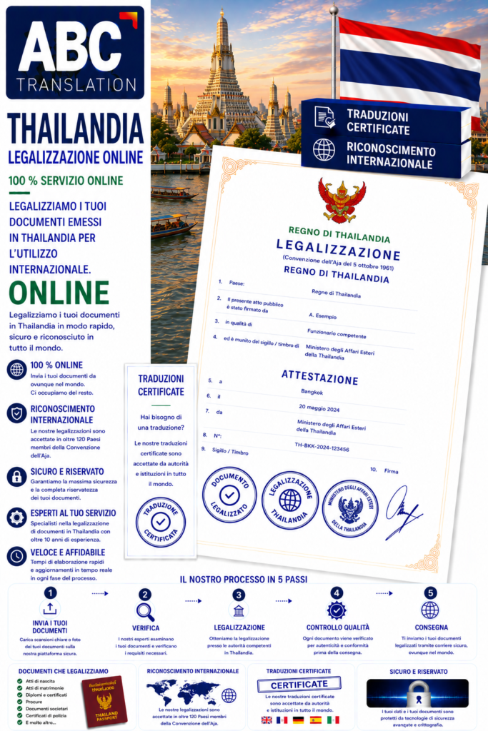 Legalizzazione Thailandia Online