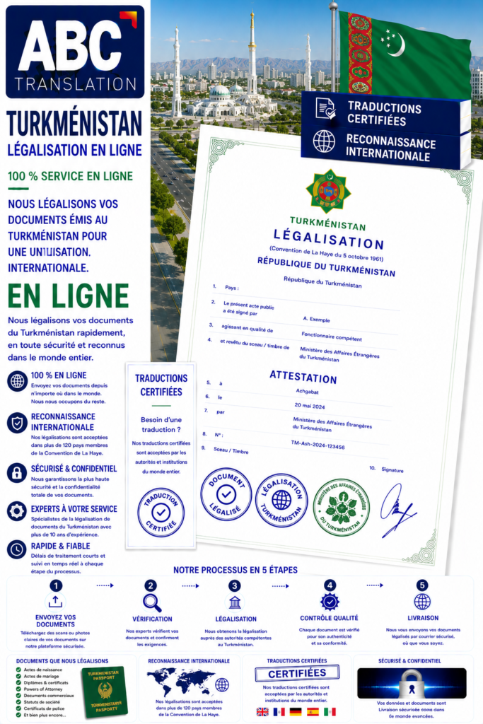 Légalisation Turkménistan en ligne