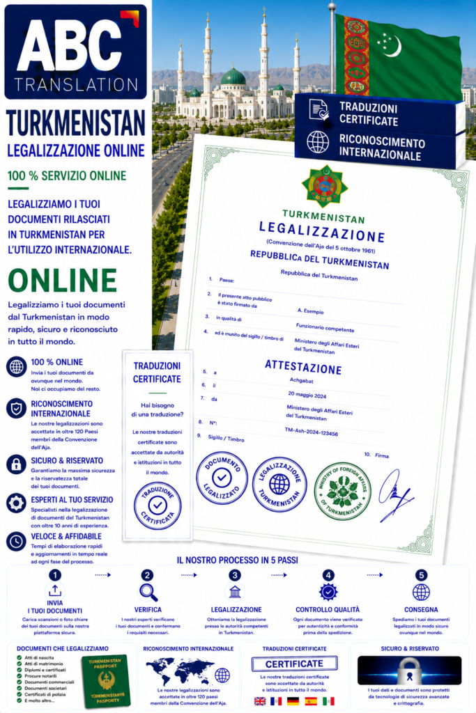 Legalizzazione Turkmenistan Online
