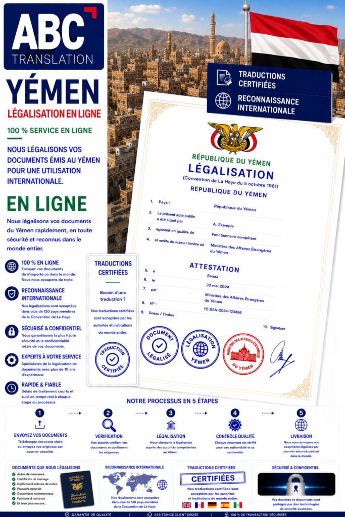 Légalisation Yémen en ligne