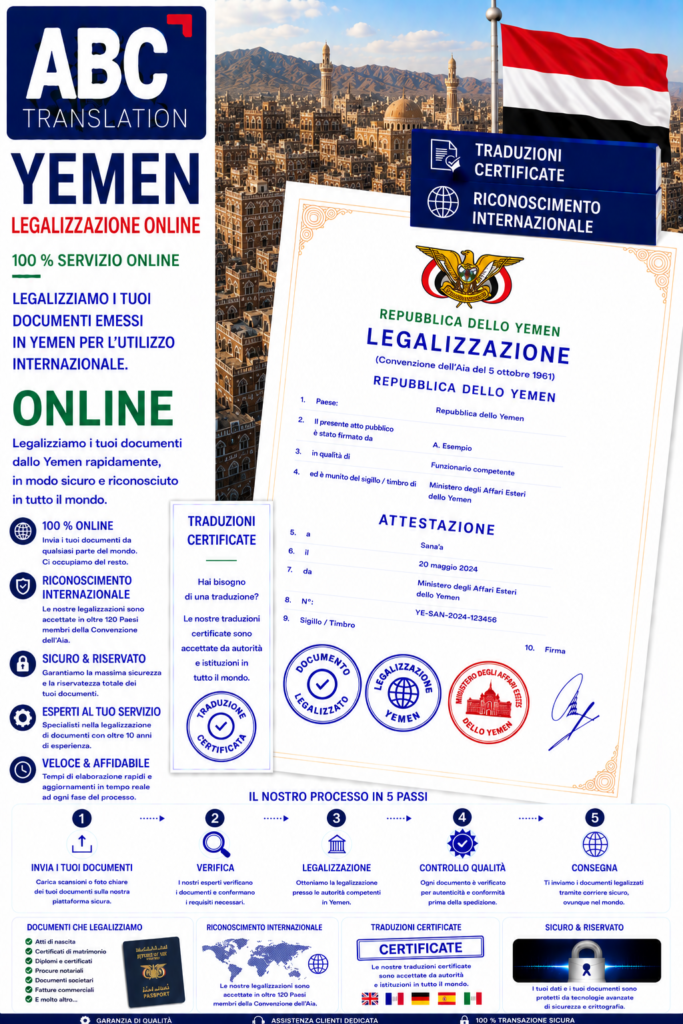Legalizzazione Yemen Online