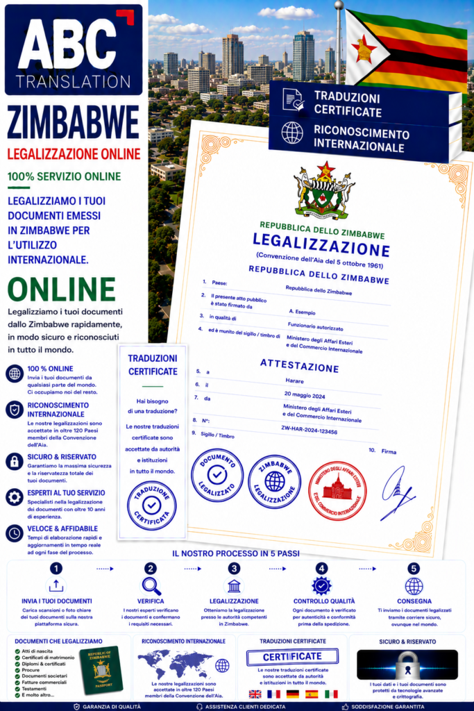 Legalizzazione Zimbabwe Online